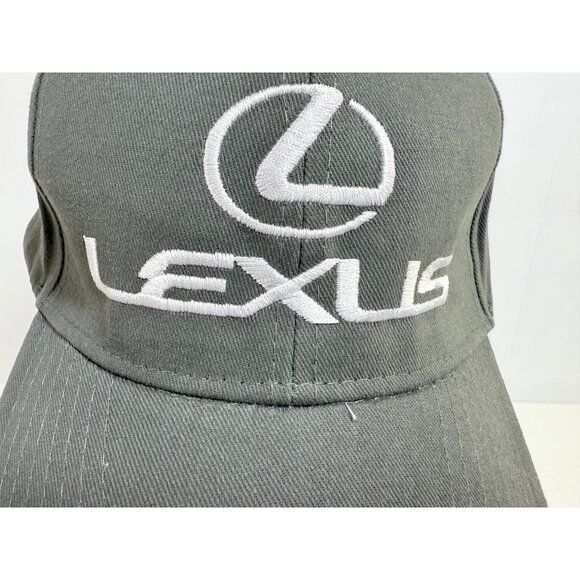 Lexus Gray White Embroidered Logo Strapback Baseball Cap Adjustable Hat OSFM - Picture 2 of 12